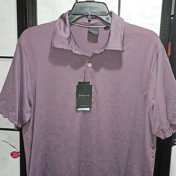 Dunning Purple Striped Golf‎ Polo Shirt Size Small New - Picture 2 of 6